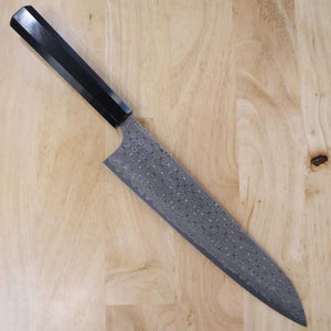二唐刃物鍛造所NIGARA 暗紋 牛刀 SG2 黒檀八角柄  (210-270mm)