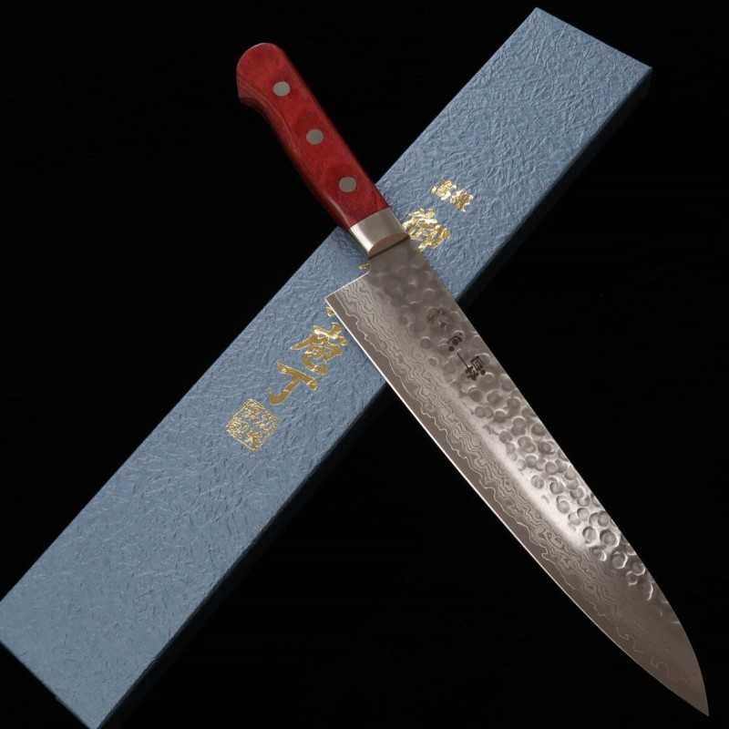 酔心 SUISIN 牛刀 ワインハンドル 朴鞘　-怜蘭帯-（210mm)