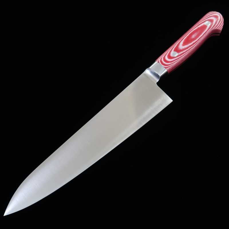 酔心 SUISIN INOX PREMIUM 牛刀 マイカルタ ハンドル 赤/白 (210/240cm)
