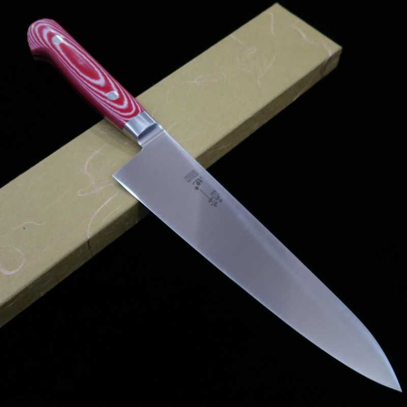 酔心 SUISIN INOX PREMIUM 牛刀 マイカルタ ハンドル 赤/白 (210/240cm)