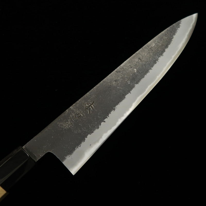 Gyuto AJikataya Hinoura Shirogami No. 2 Acabamento Kurouchi Cabo em Magnólia  octogonal (210/240mm)