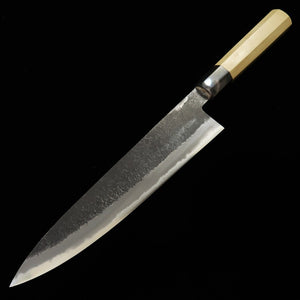 Gyuto AJikataya Hinoura Shirogami No. 2 Acabamento Kurouchi Cabo em Magnólia  octogonal (210/240mm)