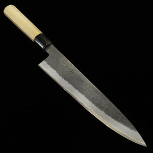 Gyuto AJikataya Hinoura Shirogami No. 2 Acabamento Kurouchi Cabo em Magnólia  octogonal (210/240mm)