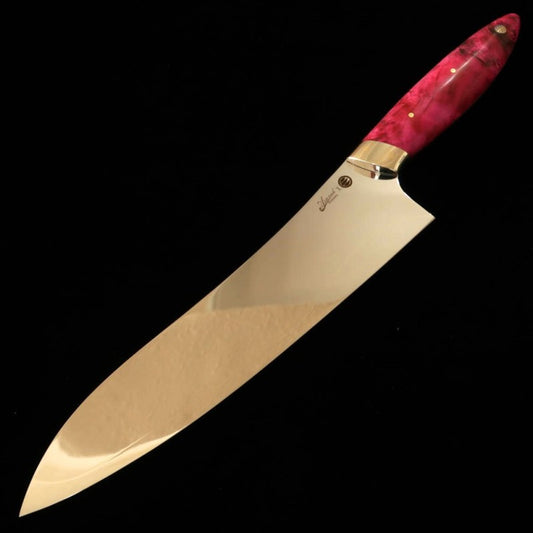 Gyuto Asurah Knives x Miura VG10 Mirror Finish Custom Handle Pink (210mm) 