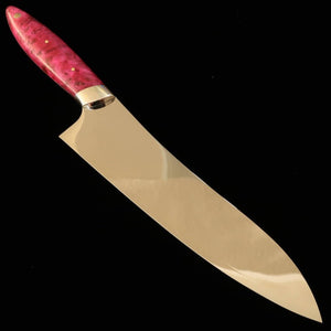 Asurah Knives × Miura MIURA, VG10, finition miroir, manche customisé rose, couteau de chef Gyuto (210 mm)