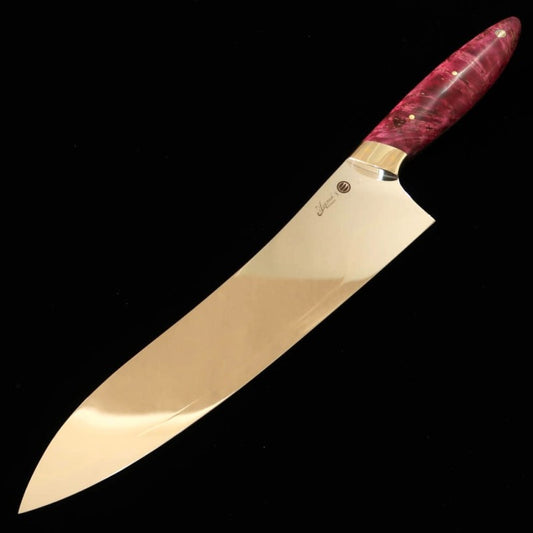 Gyuto Asurah Knives x Miura VG10 Mirror Finish Custom Handle Red (210mm) 