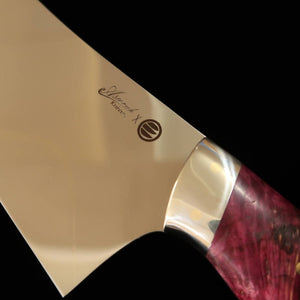 Asurah Knives × MIURA cuchillo de chef (gyuto) VG10, acabado espejo, mango personalizado rojo (210 mm)