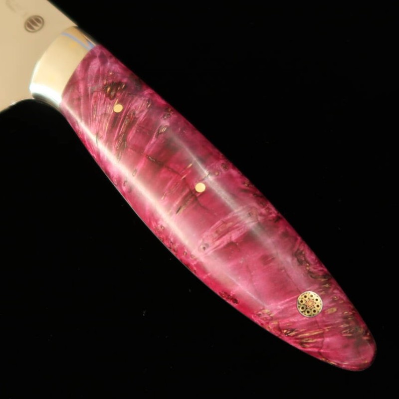 Asurah Knives × MIURA cuchillo de chef (gyuto) VG10, acabado espejo, mango personalizado rojo (210 mm)