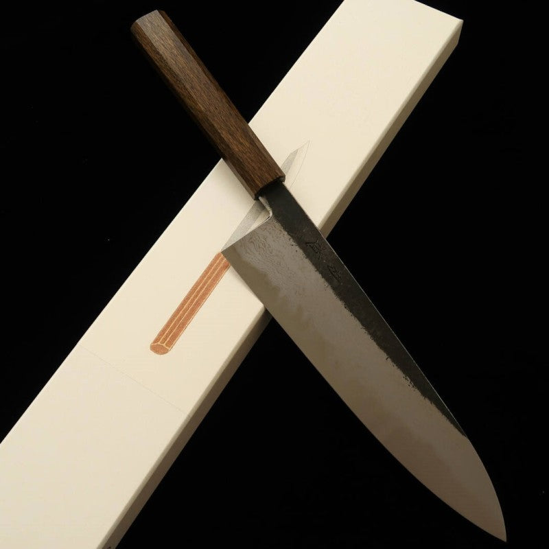 Gyuto HADO Aogami No. 1 Black Damascus Black Oak Handle (240mm)