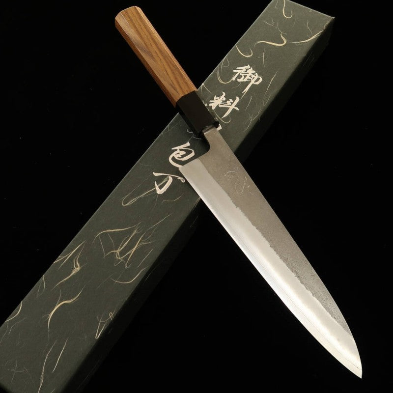 Gyuto HATSUKOKORO SKD (Semi-stainless steel) Satin finish Teak handle (210mm) 