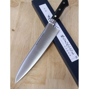 MASAMOTO SOHONTEN Gyuto Hyper Molibdeno, mango de laminado negro (210–270 mm)