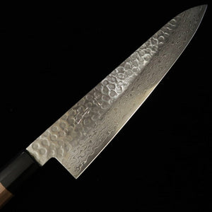 三浦 MIURA 牛刀 AUS10 鎚目 ダマスカス ウォルナット柄 （240mm）