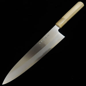 MIURA Itadaki Tanaka Giichi Aogami n°2 Gyuto, finition shinogi, manche octogonal en buffle blanc (210/240mm)