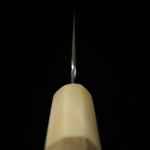 MIURA Itadaki Tanaka Giichi Aogami n°2 Gyuto, finition shinogi, manche octogonal en buffle blanc (210/240mm)