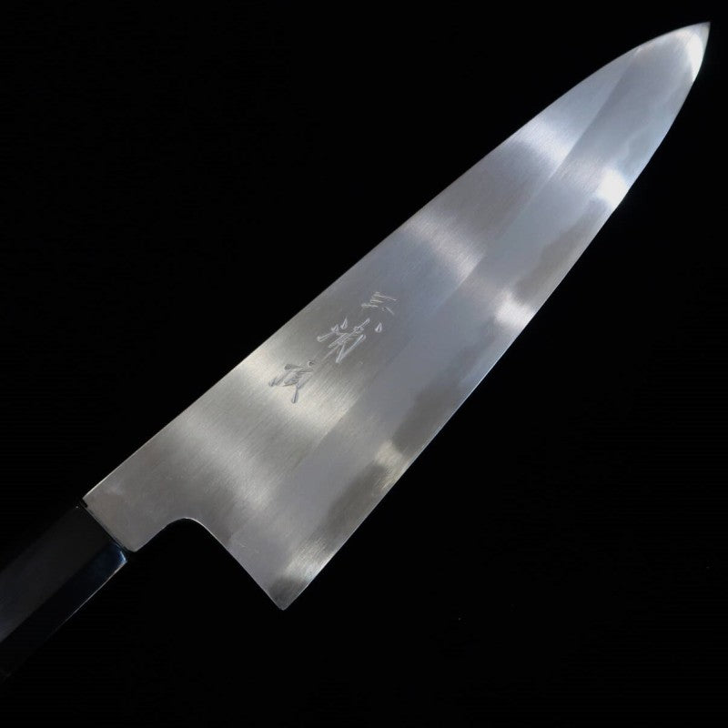 Gyuto MIURA Miura Itadaki White Steel Shinogi Finish Ebony Octagonal Handle (240mm) 