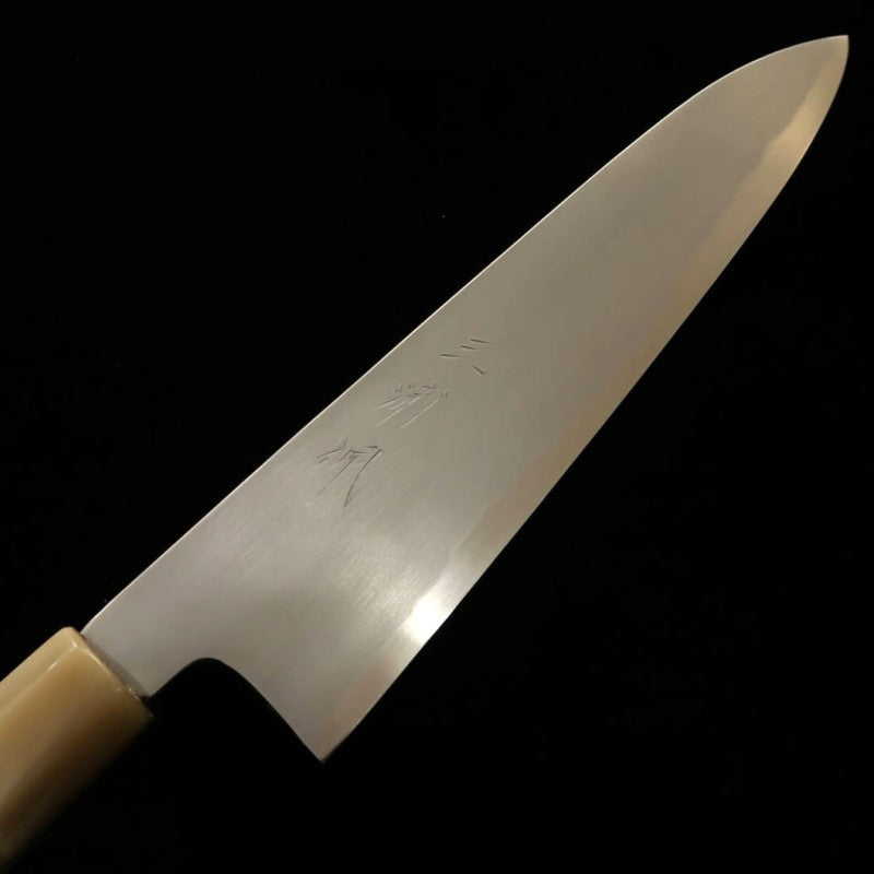 三浦 佩 MIURA Obidama 牛刀 白紙二号 総ボカシ仕上げ 朴八角柄 (210mm)