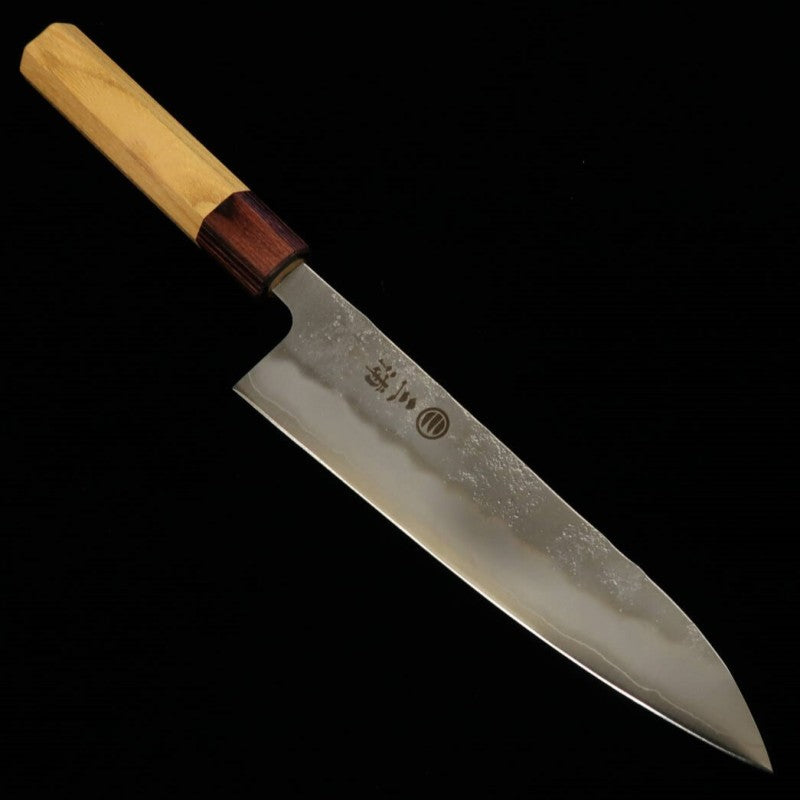 三浦 MIURA 牛刀 銀紙三号 梨地 欅八角柄 (180mm)