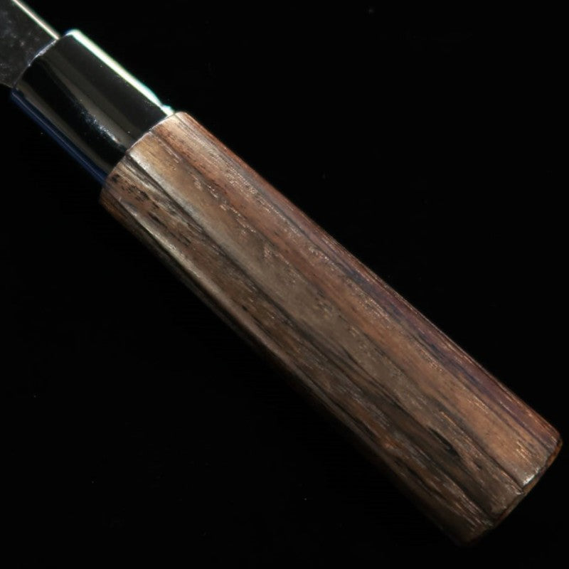 三輪 MIWA 牛刀 青紙一号 黒打ち 焼栗柄 (165mm)