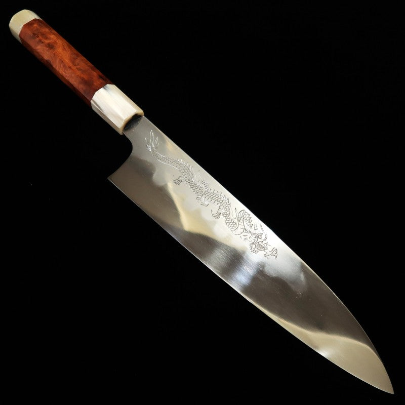  Gyuto MIZUNO Aogami No. 1 Honyaki DX Acabamento Dragão   (240mm)
