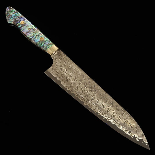 Gyuto NIGARA SG2 Polished Hammered Markings with Mother of Pearl Handle (240mm) 