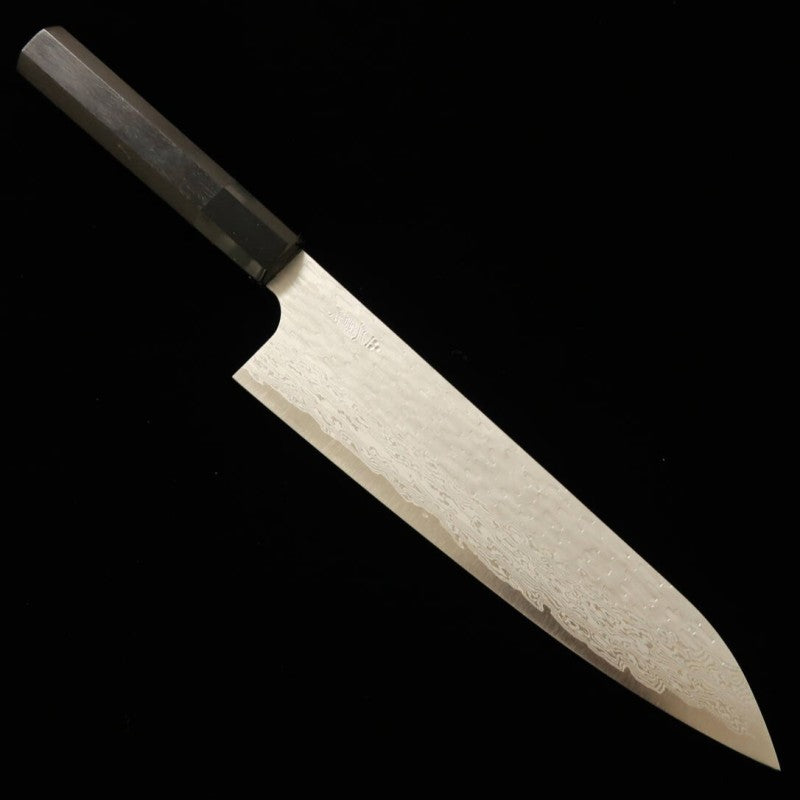 NIGARA Gyuto VG XEOS Hammered Damascus Ebony Handle (210/240mm) 