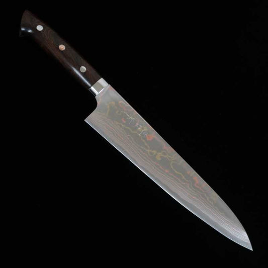 Saji Takeshi SAJI TAKESHI Aogami No.2 Damas coloré Gyuto manche en ironwood (180-240mm)