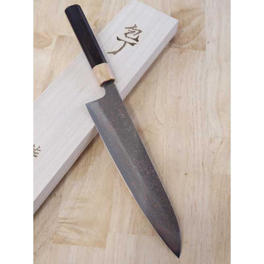 Saji Takeshi, VG10, damas coloré, couteau de chef, manche octogonal en palissandre (180-240 mm).