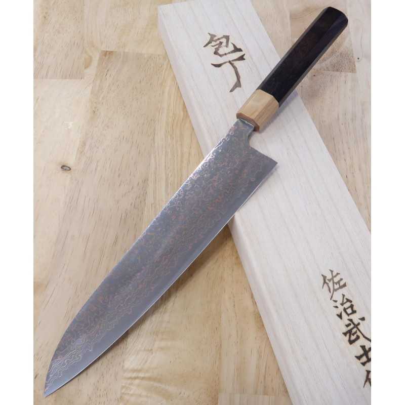 SAJI TAKESHI VG10 Damasco de colores Gyuto mango octogonal de palisandro (180‑240 mm)