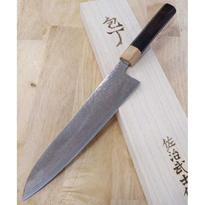 SAJI TAKESHI VG10 Damasco de colores Gyuto mango octogonal de palisandro (180‑240 mm)