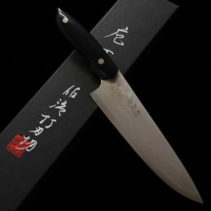 野村和生 KAZUO NOMURA 白紙二号 墨流し 牛刀 黒マイカルタハンドル (180/210mm)
