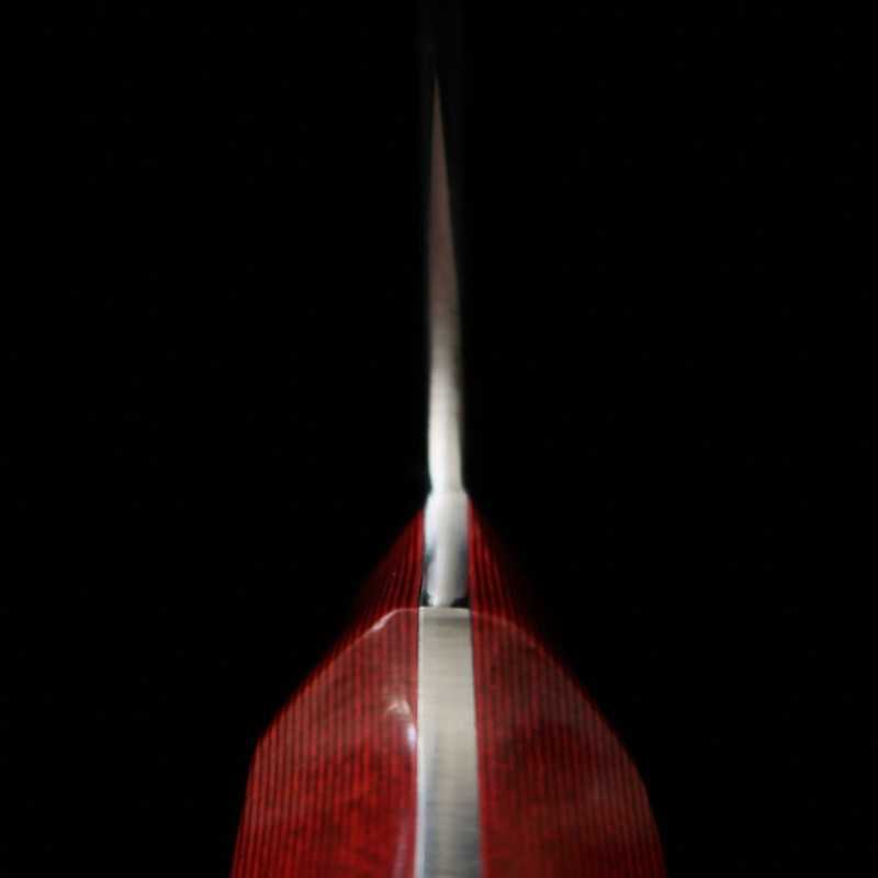 Kazuo NOMURA Aogami 2 Mokume Gyuto Manche micarta rouge (180/210 mm)