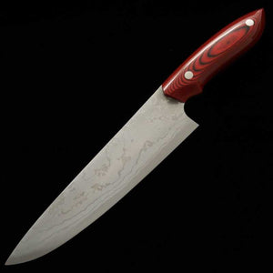 Kazuo NOMURA Aogami 2 Mokume Gyuto Manche micarta rouge (180/210 mm)