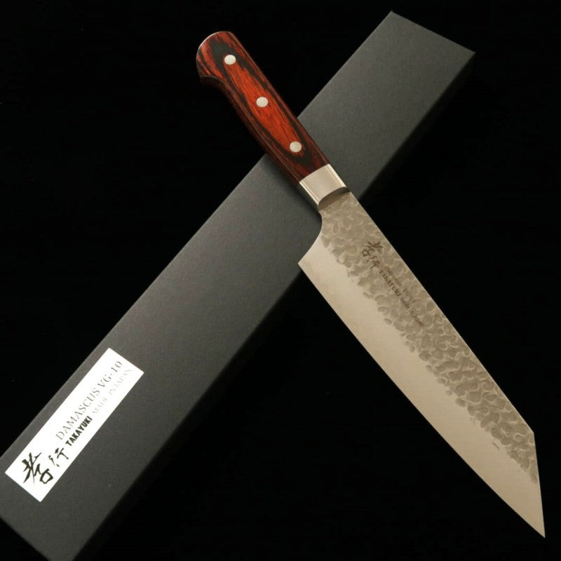 Sakai Takayuki Kengata Gyuto VG-10 Damascus 33-layer hammered finish (190mm) 