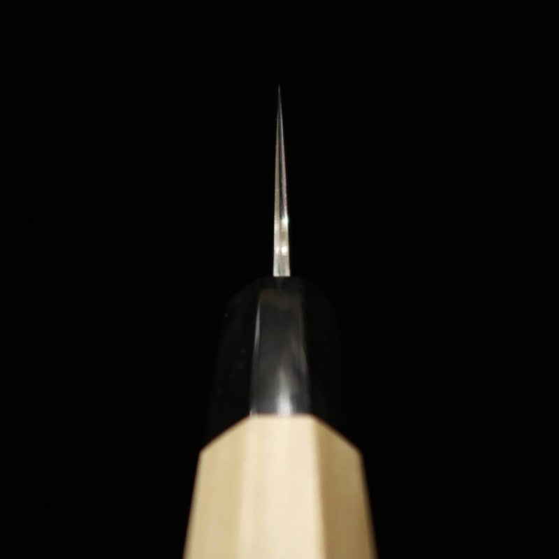 堺菊守 SAKAI KIKUMORI 菊月 銀 切付牛刀 銀紙三号 朴八角柄  (210mm)