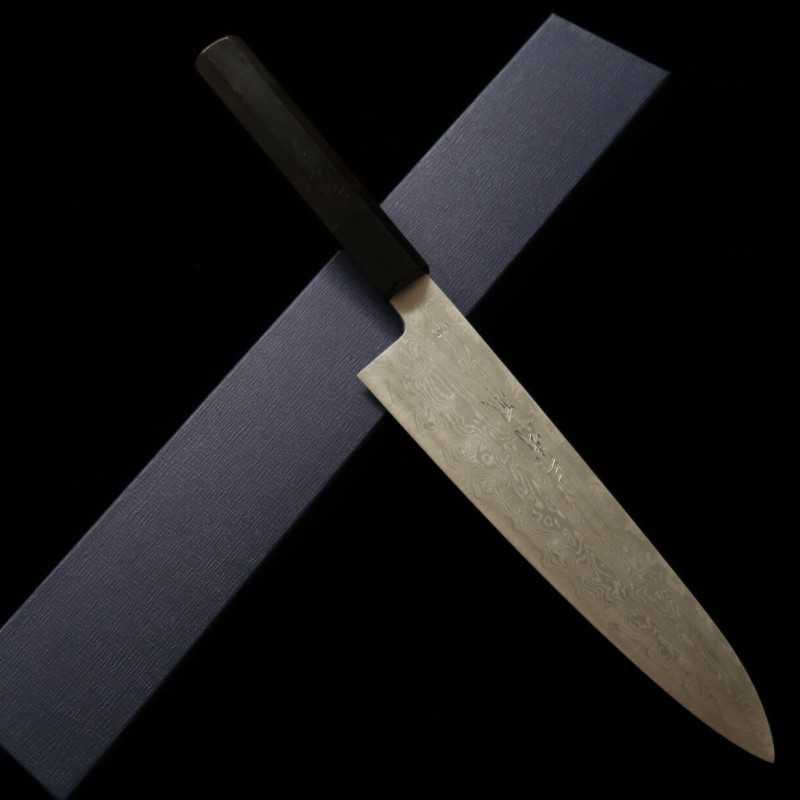 三浦 佩 MIURA Obidama VG10 ステンレス ダマスカス  牛刀 黒檀柄  (210/240mm)