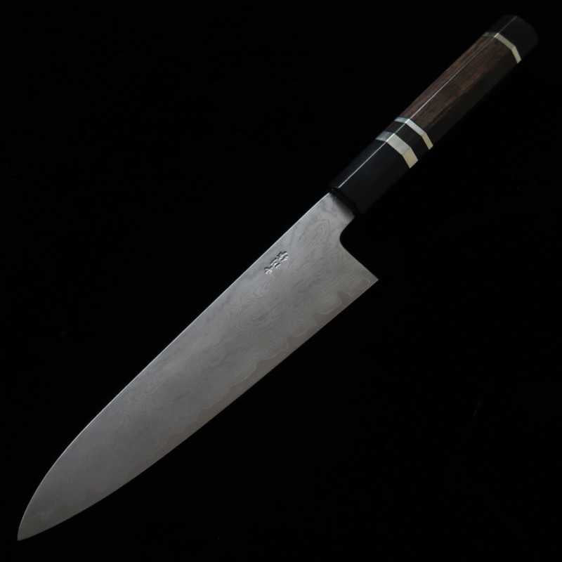三浦佩 MiuraKnivesObidama 牛刀VG10ダマスカス　黒檀銀巻柄 (210/240mm)