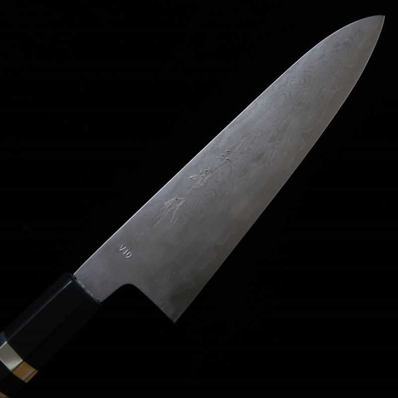 三浦佩 MiuraKnivesObidama 牛刀VG10ダマスカス　黒檀銀巻柄 (210/240mm)