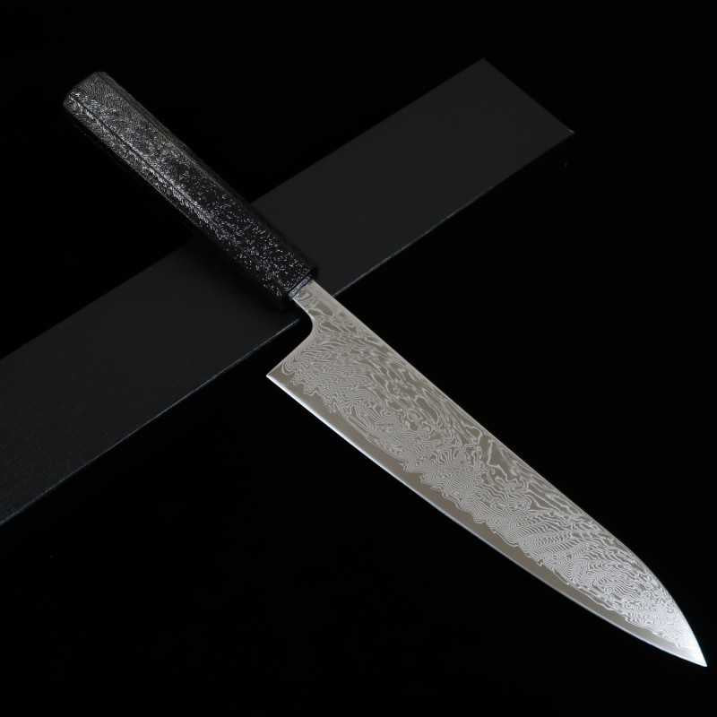 Miura MIURA Uzunami Gyuto SLD inox, manche octogonal en chêne laqué (210/240 mm)