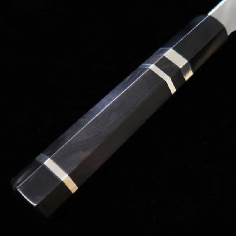Tadokoro Hamono TADOKORO HAMONO Makotosaku pulido espejo Gin-san nº3 Gyuto, mango octogonal de ébano con anillo de plata (210 mm)