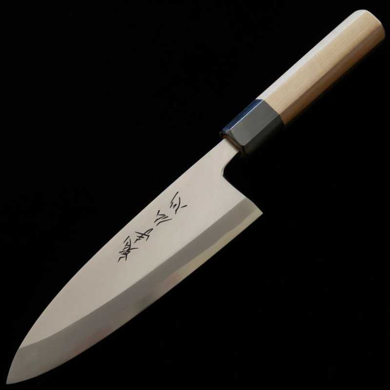 Suisin SUISIN Oniteboshin Deba acero Shirogami nº2, para zurdos, mango octogonal de magnolia (180 mm)
