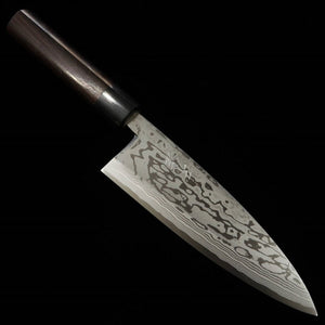 三浦 MIURA 出刃 青紙二号 ダマスカス 紫檀縞柄 (150-180mm)