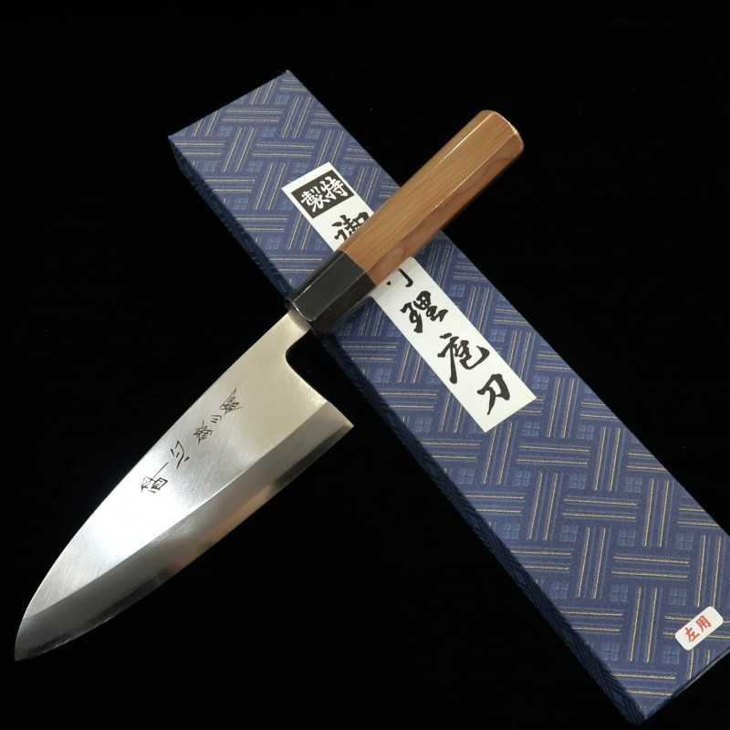 酔心 SUISIN 出刃 銀紙三号 左利き用 霞 一位八角柄 (150-210mm)
