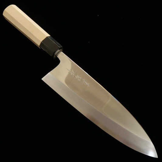 Deba TADOKORO HAMONO Makoto Mirror Finish Ginsan Steel with Magnolia Octagonal Handle (210mm) 