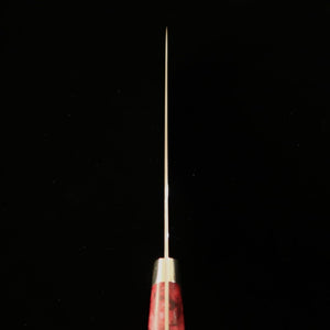 Steak knife AsurahxMiura com acabamento espelhado e cabo personalizado vermelho (150mm)