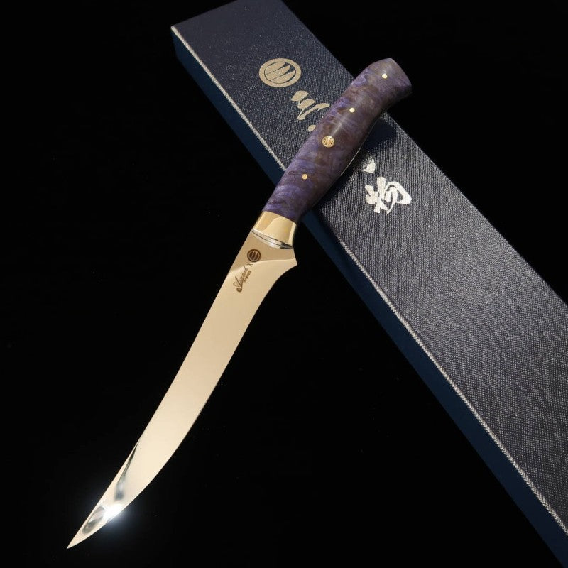 steak knife AsurahxMiura com cabo personalizado e acabamento espelhado SUS420J2 (150mm) 