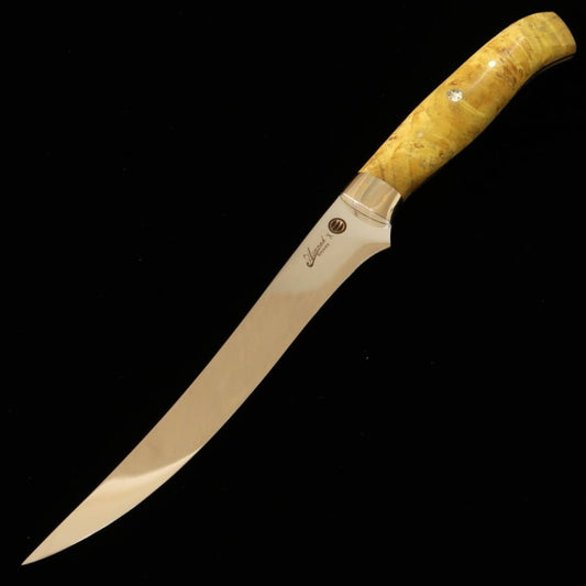 Fillet Knife Asurah Knives x Miura MIURA SUS420J2 Mirror Finish Custom Handle Yellow (160mm) 