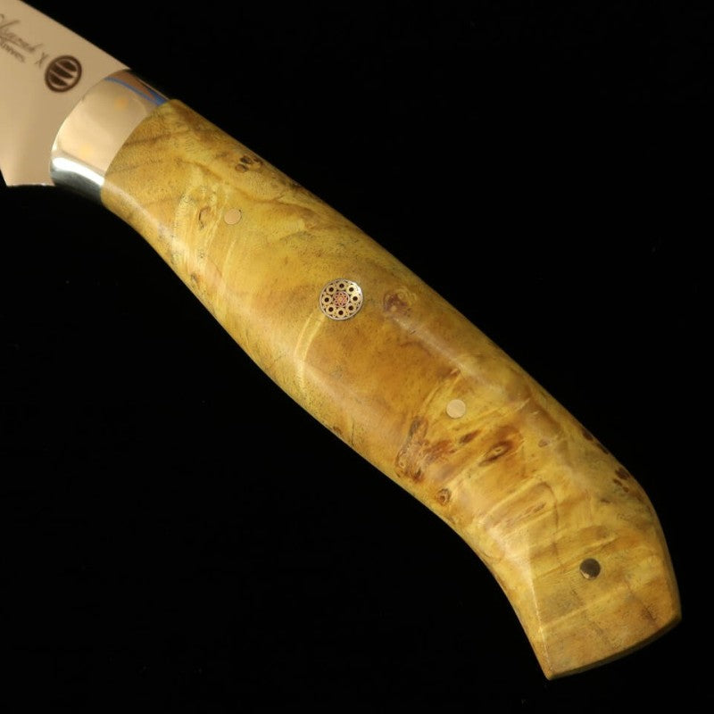 steak knife AsurahxMiura com acabamento espelhado e cabo personalizado  amarelo (160mm)