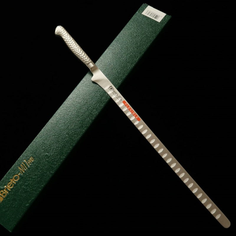 BRIETO cuchillo flexible para salmón, acero molibdeno, mango de acero inoxidable 18-8 (320 mm)