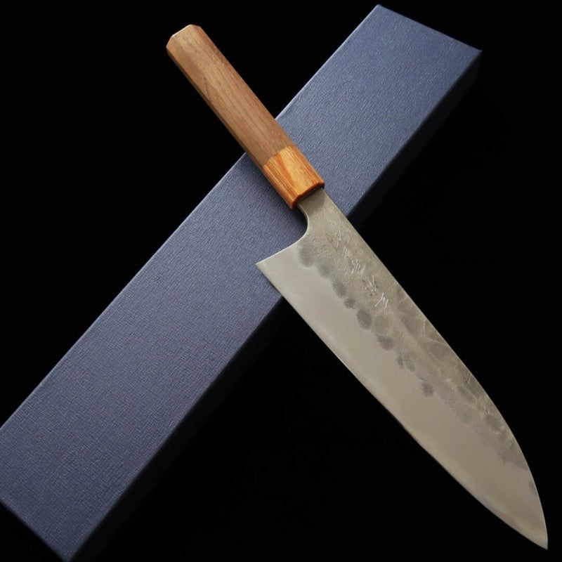 MIURA Aogami Nº 2 Nashiji Faca Gyuto cabo em nogueira (210/240mm)