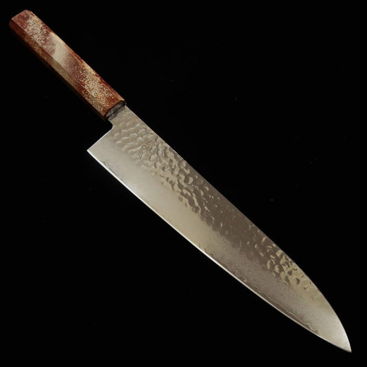 Gyuto Sakai Takayuki Seiren VG10 33-Layer Damascus Oak Lacquer Handle (240mm) 
